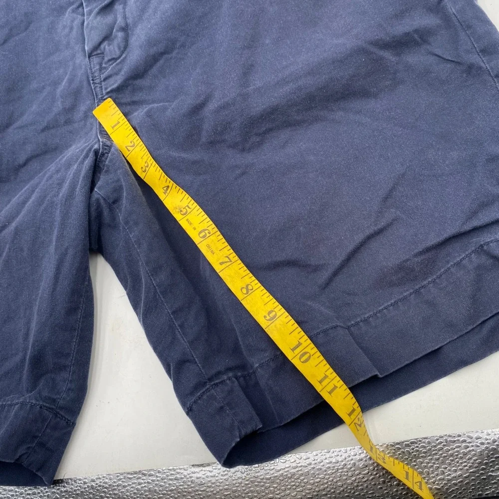 Polo Ralph Lauren Stretch Classic Fit Chino Shorts Mens 38 Navy Blue Distressed